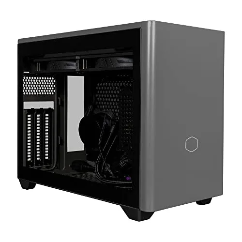 Cooler Master MasterBox NR200P MAX Mini-ITX PC-Gehäuse - Seitenteil aus gehärtetem Glas, 280mm AIO-CPU-Kühler, 850W 80-PLUS Gold SFX-Netzteil, vertikale GPU-Halter mit PCI-e 4.0 x16 Riser