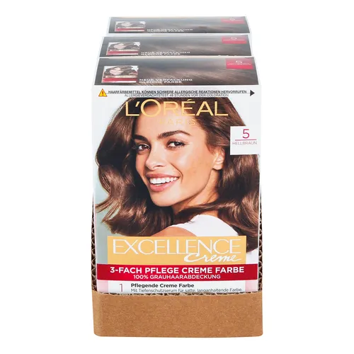 L'Oreal Excellence hellbraun, 3er Pack