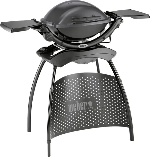 Weber Q1400 Elektrogrill mit Untergestell - Kompakter Elektrogrill für kleine Gärten, mit klappbaren Arbeitsplatten und optimaler Hitzeverteilung für perfekten Grillgeschmack.