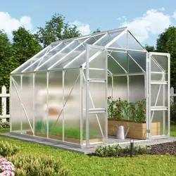 Vitavia Gewächshaus "Domus 8300" mit Zubehör - 8,3 m² Aluminium-Gewächshaus, inklusive über 100 Euro Zubehör wie Hygrometer und Min-Max-Thermometer – ideal für Ihre Gartenprojekte!