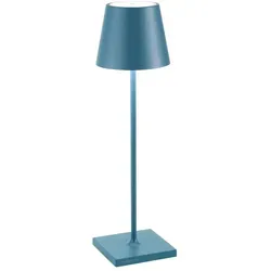 Zafferano Akku Tischleuchte Poldina Pro 380 mm Blu Capri - Elegante Tischleuchte, kabellos und dimmbar – ideal für drinnen und draußen. Die Poldina Pro bietet flexibles Lichtdesign mit intuitiver Touch-Bedienung und individueller Anpassbarkeit.