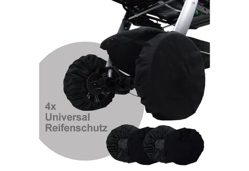 BambiniWelt by Rafael K. Kinderwagen-Reifendecke Radschutz Reifentaschen Schutzhülle für Kinderwagen Buggy universal, 4-Stück, Reifenschutz, schützt vor Schmutz im Kofferraum usw.