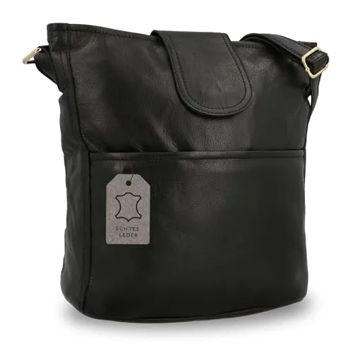 Gusti Umhängetasche Leder - Jacqueline Vintage Shopper - Umhängetasche aus hochwertigem Echtleder, ideal für Stadtbummel und Alltag. Klassisches Design, viel Platz für Essentials und hergestellt unter transparenten Bedingungen.