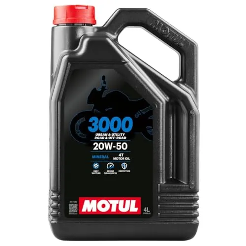 MOTUL 3000 4T 20W50 - 4L Motoröl - Hochwertiges Motoröl für Motorräder, garantiert optimalen Schutz und Leistung bei allen Bedingungen, SAE Viskosität 20W50, 4 Liter.