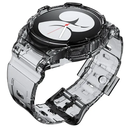 SYSTEM-S Hülle und Armband 40 mm TPU für Samsung Galaxy Watch 5 4 in Schwarz Transparent