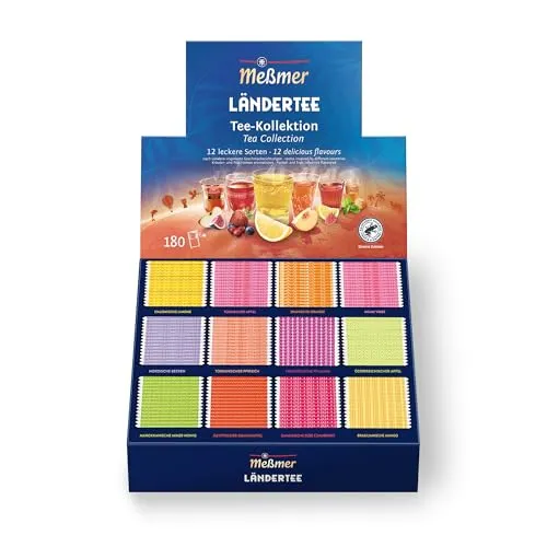 Messmer Ländertee Collection Box - 180 Teesorten - Entdecken Sie die Messmer Ländertee Collection Box mit 180 verschiedenen Teesorten. Ideal für Teeliebhaber, die Vielfalt schätzen und geschmackliche Abenteuer suchen.