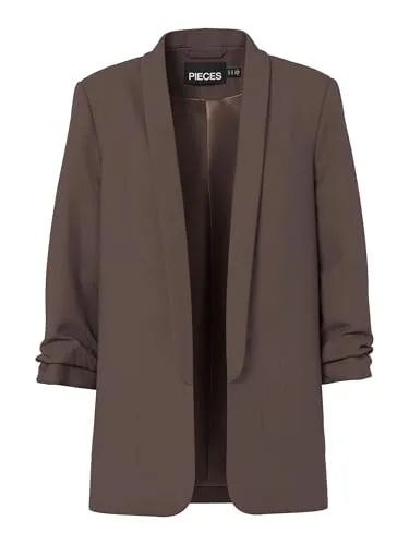 Pieces Blazer "Bosella" in Hellbraun - XS - Business-Mode mit recyceltem Polyester, oversized Schnitt und halblangen Ärmeln für einen modernen Look im Büro.