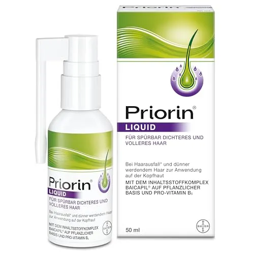 Priorin Liquid Pumplösung 50 ml - Effektive Lösung gegen Haarausfall, für spürbar dichteres und volleres Haar mit Baicapil und Pro-Vitamin B5