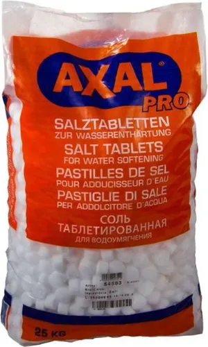 Axal Regeneriersalz 25 kg - Salztabletten für Wasserenthärtung - Hochwertige 25 kg Salztabletten zur effektiven Regeneration von Wasserenthärtungsanlagen. Optimale Löslichkeit und Qualität für weiches Wasser in Ihrem Haushalt.