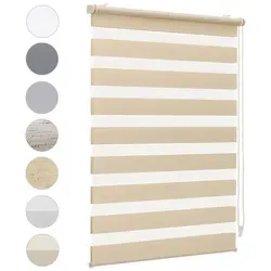Doppelrollo Duo Rollo Klemmfix ohne Bohren für Fenster Rollos Jalousie Faltrollo, Sekey, freihängend, Klemmträger, Montage mit oder ohne Bohren möglich gelb 50 cm x 130 cm