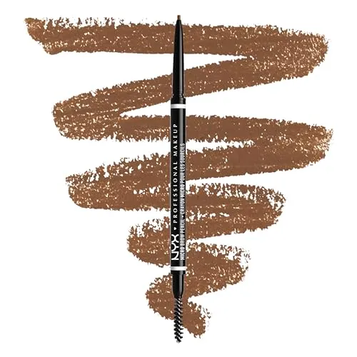 NYX Professional Makeup Augenbrauenstift, Micro Brow Pencil, Beidseitig mit ausdrehbarem Augenbrauenstift und Bürstchen, Vegane Formel, Farbton: Auburn