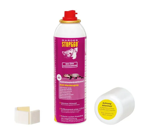 Stop&Go Marderabwehrspray Konzentrat 200ml - Effektives Marderschutzspray mit Duftspeicher, ideal für Motorräder und Fahrzeuge, schützt zuverlässig vor Marderschäden.