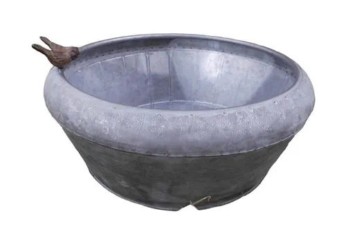Deko-Impression Pflanzschale Zinkschale 33 cm - Garten-Zubehör: Vielseitige Zinkschale als Pflanzschale, Blumentopf oder Vogeltränke, ideal für kreative Deko im Garten.