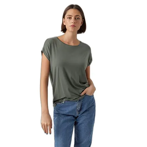 VERO MODA Damen Vmava Plain Top Gajrs Noos T-Shirt, Laurel Wreath, XL EU