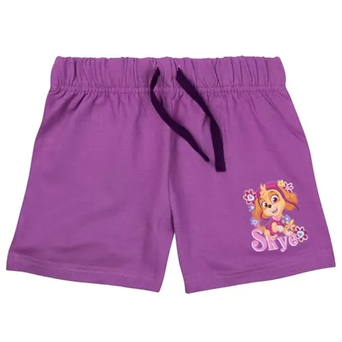 Paw Patrol Shorts für Mädchen - Skye Kinder Kurze Hose Hotpants Lila (DE/NL/SE/PL, Numerisch, 98, 104, Regular, Lila)