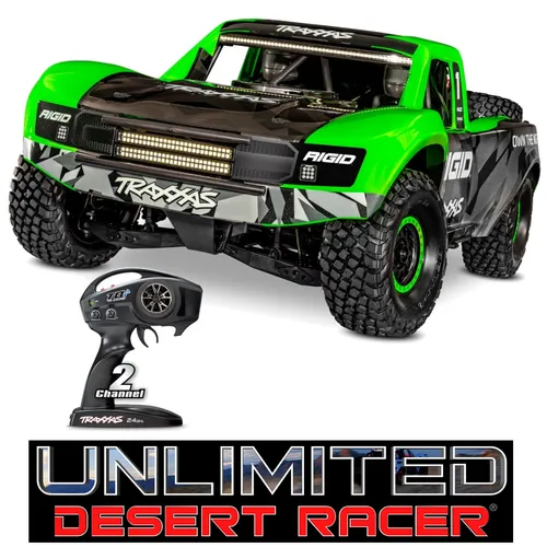 Traxxas Unlimited Desert Racer 1/7 4WD RGD1 RTR mit LED – 80 km/h - RC Short Course Truck für Off- & Onroad, mit kraftvollem Brushless-Motor und Allradantrieb für rasante 80 km/h – ideal für Hobbyisten.