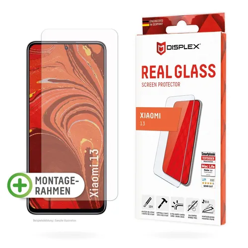 Schutzglas (10H, 2D) für Xiaomi 13, Eco-Montagerahmen DISPLEX
