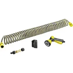 KÄRCHER Spiralschlauch-Set mit Multifunktionspistole - Gartenschläuche, 10m Spiralschlauch mit Knickschutz und Aqua-Stop für müheloses Bewässern ohne Verwicklungen.