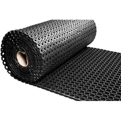 Ivol Gummi Ringmatte Schwarz 100x100 cm - Vielseitige Gummiringmatte für Innen- und Außenbereiche. Rutschfest, schalldämpfend und frostsicher – ideal als Fußmatte oder Werkstattmatte. Einfach zu reinigen und optimal für nasse Bedingungen.