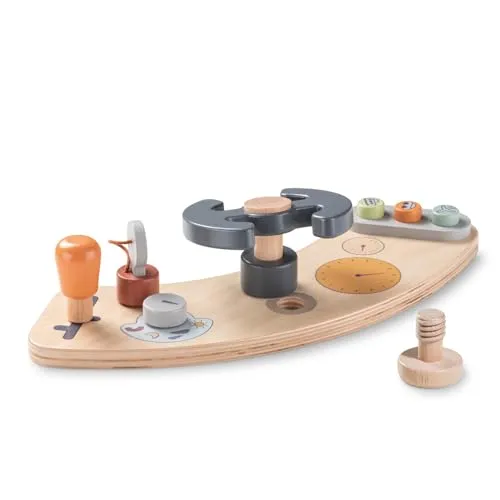hauck Play Cockpit - Baby Fahrzeug Spiel ab 10 Monaten Kompatibel mit Alpha Play Tray & Arketa Play Tray für Hochstühle Alpha+ Beta+ & Arketa, Holz Spielzeug Fördert Auge-Hand-Koordination & Motorik