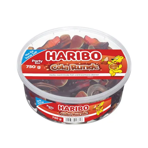 Haribo Cola Runde - Fruchtgummi Mischung - 750g - Genießen Sie die limitierte Edition der Haribo Cola Runden mit einem einzigartigen Geschmack. Ideal für Naschkatzen und perfekt zum Teilen!