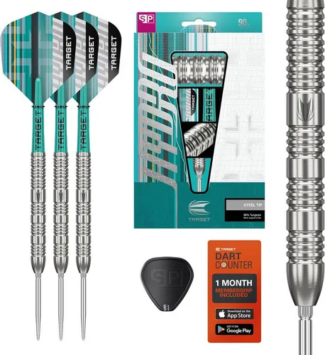Target Darts Hydro-Steeldart-Set 23 g | Präzise 90%-Tungsten-Dartpfeile mit Swiss Points - Steel-Dartpfeile mit 90% Tungsten für optimale Performance und Kontrolle. Das innovative Swiss Point-System ermöglicht schnellen Punktwechsel für individuelle Spielbedingungen.
