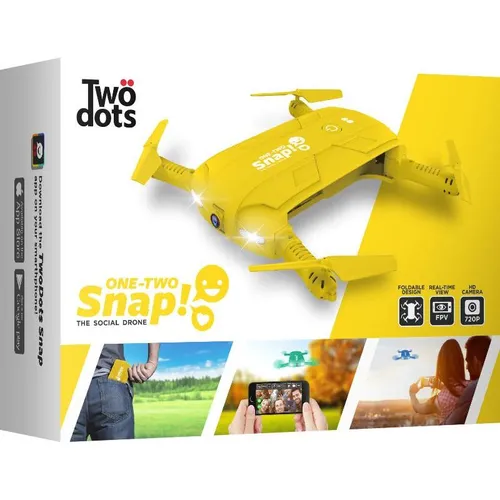 Two Dots Twodots - snap the social drone cam hd 1mpx mit gyro stabilizer 6 achsen gelb (1 Mpx) (DRNA0033)