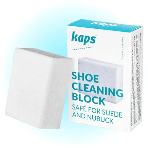 Kaps Block, Hochwertiger Nubukleder Radierer & Wildleder Radiergummi – Schuhradierer, Fleckenentferner & Kaugummientferner – Lederreiniger Ideal für Schuhe, Taschen und Polster