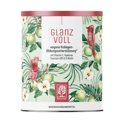 Kollagen Hyaluronsäure Pulver vegan 300g Coenzym Q10 Apfel Glanzvoll NATURTREU®