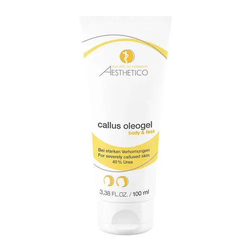 Aesthetico Callus Oleogel für Körper & Füße 100 ml - Effektive Körpercreme zur Pflege trockener Haut, parabenfrei und vegan, mit 40% Urea für optimale Feuchtigkeit und geschmeidige Haut.