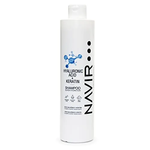 NAVIR Professional | Sulfatfreies Shampoo mit Hyaluronsäure – Für trockenes, geschädigtes oder geglättetes Haar – Intensive Feuchtigkeit – 500 ml