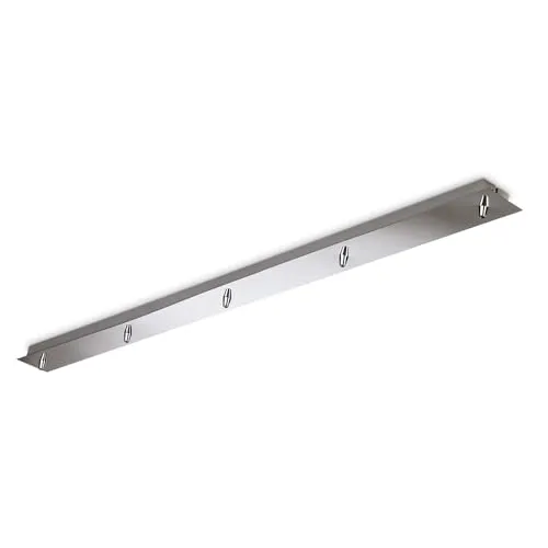 Ideal Lux Baldachin LINEAR STANDARD 120cm, eckig, 5-fach - Schrankbeleuchtung mit flachem, stabilem Baldachin in Chrom für individuelle Pendelabhängungen, ideal für kreative Lichtgestaltungen.
