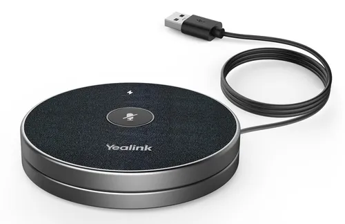 Yealink VCM36-W Wireless Microphone Set - Konferenzsysteme - Zubehör mit Ladegerät und USB-C-Kabel, ideal für kabellose Audioübertragung in Besprechungsräumen.