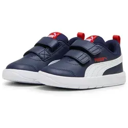 Puma Courtflex V3 V Inf - Kinder Sneaker in navy/white/red - Robuste Kinder Sneaker mit stylischem Design und KinderFit Komfort für mehr Spielzeit und Abenteuer. Ideal für aktive Kids!
