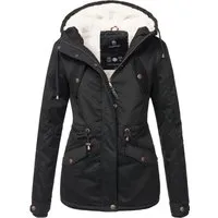 Marikoo Damen Winterjacke Manolya mit Teddyfellfutter - Die Marikoo Winterjacke Manolya überzeugt durch feminines Design und hohen Tragekomfort. Aus 100 % Baumwolle gefertigt, sorgt sie für ein angenehmes Hautgefühl und ist ideal für kalte Tage. Kuscheliges Teddyfell hält warm und die gefütterte Kapuze bietet zusätzlichen Schutz.