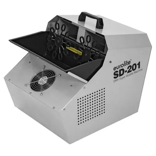 Eurolite SD201 DMX Super-Bubble Machine - Leistungsstarke Seifenblasenmaschine mit DMX-Steuerung für beeindruckende Seifenblasen-Displays; einfacher Fluidwechsel und großer Tank für ununterbrochenen Spaß.