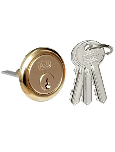 KeyMet Zylinderschloss aus Messing, Gleichschließender Rundzylinder für Tür, Außenbereich & Innenbereich Kastenschloss, Rostfrei