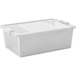 Aufbewahrungsbox, Weiß, Kunststoff, Uni, 35x19x55 cm, Deckel, Deckel abnehmbar, aufklappbar, Sichtfenster, Spielzeug, Spielzeugkisten