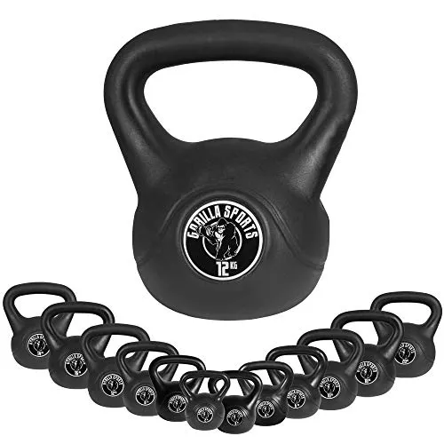 GORILLA SPORTS Kettlebell Einzeln/Set - Kunststoff Kugelhantel - Kettlebell aus Kunststoff, bodenschonend und in 12 Gewichtsklassen von 2 bis 20 kg erhältlich. Perfekt für ein effektives Workout zu Hause oder im Fitnessstudio.