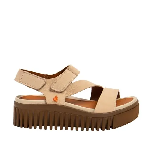 ART Damen 1573 Brighton Flache Sandale, Cream Caramel, 41 EU - Elegante flache Sandale mit Mikrofaser-Futter für hohen Tragekomfort, ideal für den Sommer.
