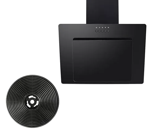 YUNA Wandhaube Dunstabzugshaube KIM SH60A, 60cm - Dunstabzugshaube mit Energieeffizienzklasse A, inklusive Kohlefiltern und LED-Beleuchtung für eine effektive und stilvolle Küchenlüftung.