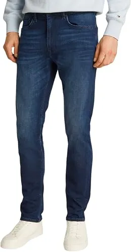 Tommy Hilfiger Herren Bleeker Jeans Slim Fit - Deep Blue, 40W/30L - Zeitlose Tommy Hilfiger Denim-Hose im Slim Fit mit hohem Tragekomfort. Der Stretchanteil sorgt für optimale Bewegungsfreiheit. Perfekt für Büro und Alltag, im klassischen 5-Pocket-Style.