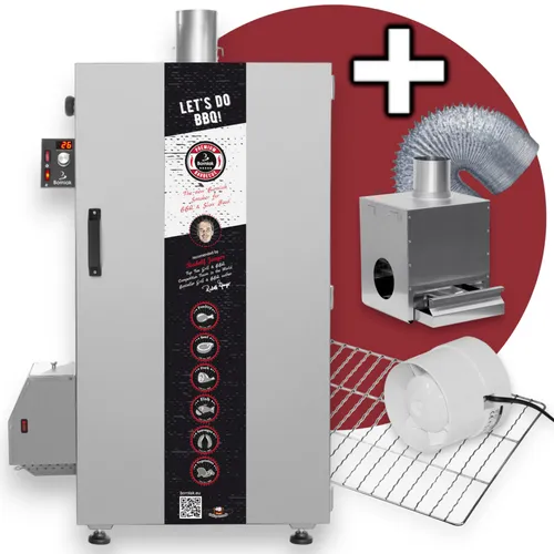 Borniak SPARSET BBDS 150 V1.4 digitaler Räucherofen für BBQ - Barbecue-Grill und Räucherofen mit 2015 W Leistung, 2 Edelstahl-Grillrosten und elektronischer Steuerung für perfekten Grillgenuss im Freien.