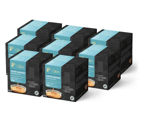 Tchibo Qbo Caffè Grande Kirinyaga Baya Premium Kaffeekapseln, 216 Stück - Nachhaltige Kaffee-Kapseln aus 70% nachwachsenden Rohstoffen, 100% Arabica mit fruchtigem Geschmack, ideal für umweltbewusste Kaffeeliebhaber.