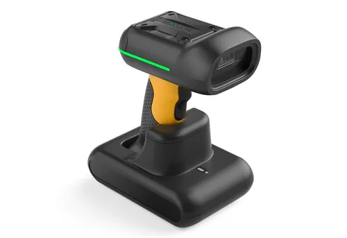 Inateck RFID 1D 2D QR Code Barcode Scanner Kabellos - Robuster kabelloser Handscanner mit IP67 Schutzklasse. Ideal für raue Umgebungen, bietet zuverlässige Barcode-Erkennung und lange Akkulaufzeit dank kabelloser Ladestation.