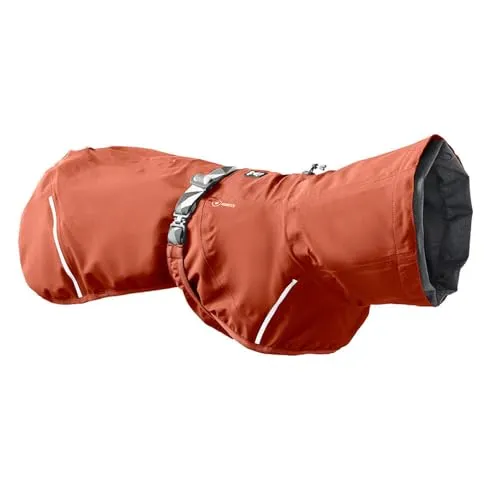 Hurtta Mudventure Hundemantel ECO - Regenjacke für Hunde (Cinnamon, 65 cm) - Regenjacke für Hunde, leicht und packbar, ideal für Abenteuer bei Wind und Wetter mit wasserdichter Konstruktion und verstellbarem Design.