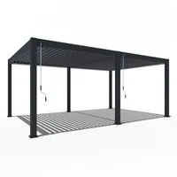 Weide Pergola Deluxe Plus 4x6 - Elegante Beschattung für Garten und Terrasse - Pavillons: Die Weide Pergola Deluxe Plus 4x6 mit manuell verstellbaren Aluminium-Lamellen bietet UV-Schutz und leitet Regenwasser diskret ab - für stilvolle Entspannung im Freien.