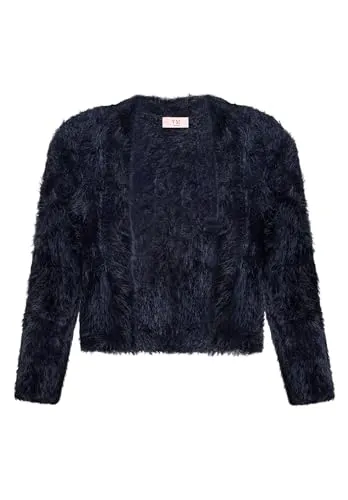 Vera Mont Damen Strickbolero mit Struktur S, Night Sky - Eleganter Bolero für Damen, figurnah mit 3/4-Ärmeln und V-Ausschnitt, ideal für besondere Anlässe oder als modisches Layering.