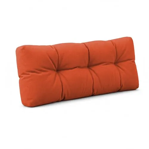 POKAR Palettenkissen Palletenauflagen Palettenpolster Palettensofa Palettenmöbel Schaumflocken Kissen für Europaletten Sitzkissen 120x40, Orange