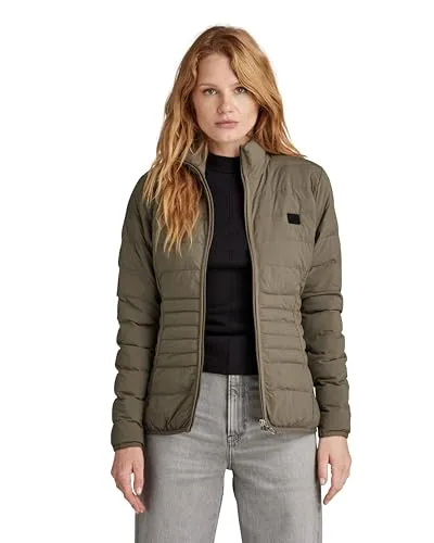 G-STAR RAW Damen Packable Light Weight Padded Jacke, Braun - Leichte Funktionsjacke mit hohem Kragen, ideal für wechselhaftes Wetter und einfach zu verstauen.